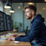 Jeune developpeur web en revue de documentation API