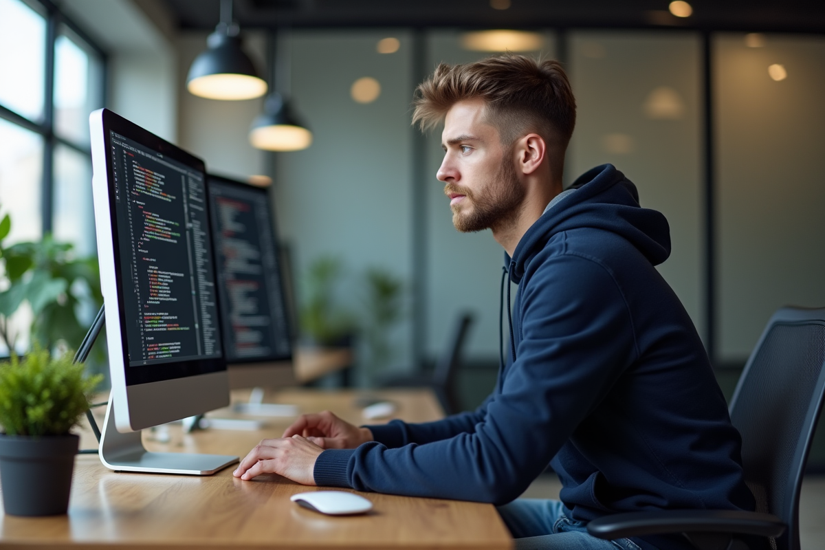 Jeune developpeur web en revue de documentation API
