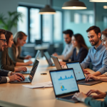 Equipe d'affaires diverse collaborant autour d'une table avec Zendesk