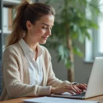 Femme au bureau travaillant sur un fichier Excel